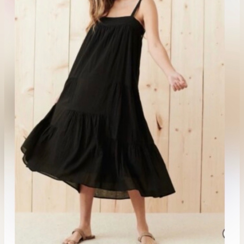 Jenni Kayne Summer Tiered Dress - Black Size Large - Brand New w/ Tags